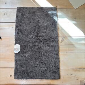 Threshold NWT Gray Performance Plus Reversible 100% Cotton Bath Rug 20x34